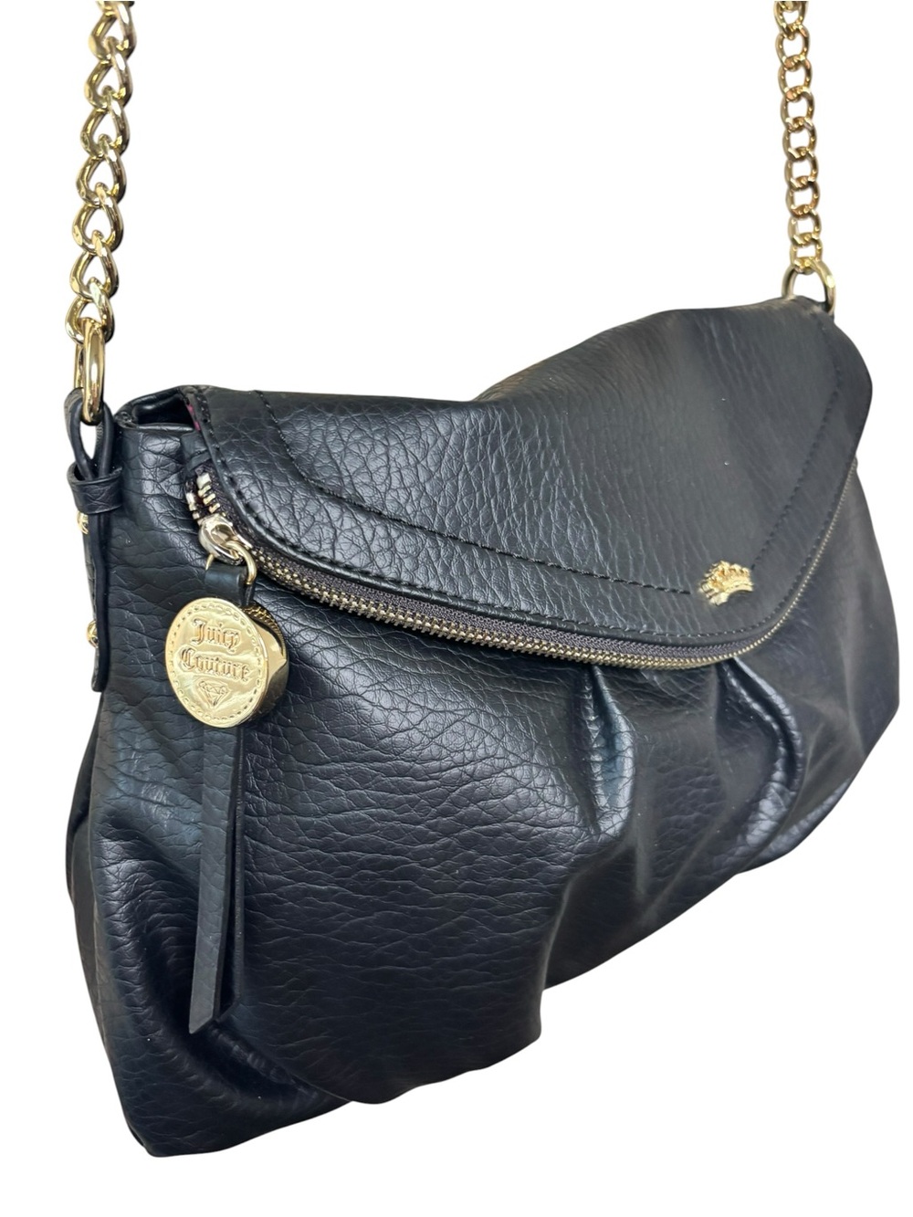 Juicy Couture Black Faux Leather Slouch Shoulder/Crossbody
